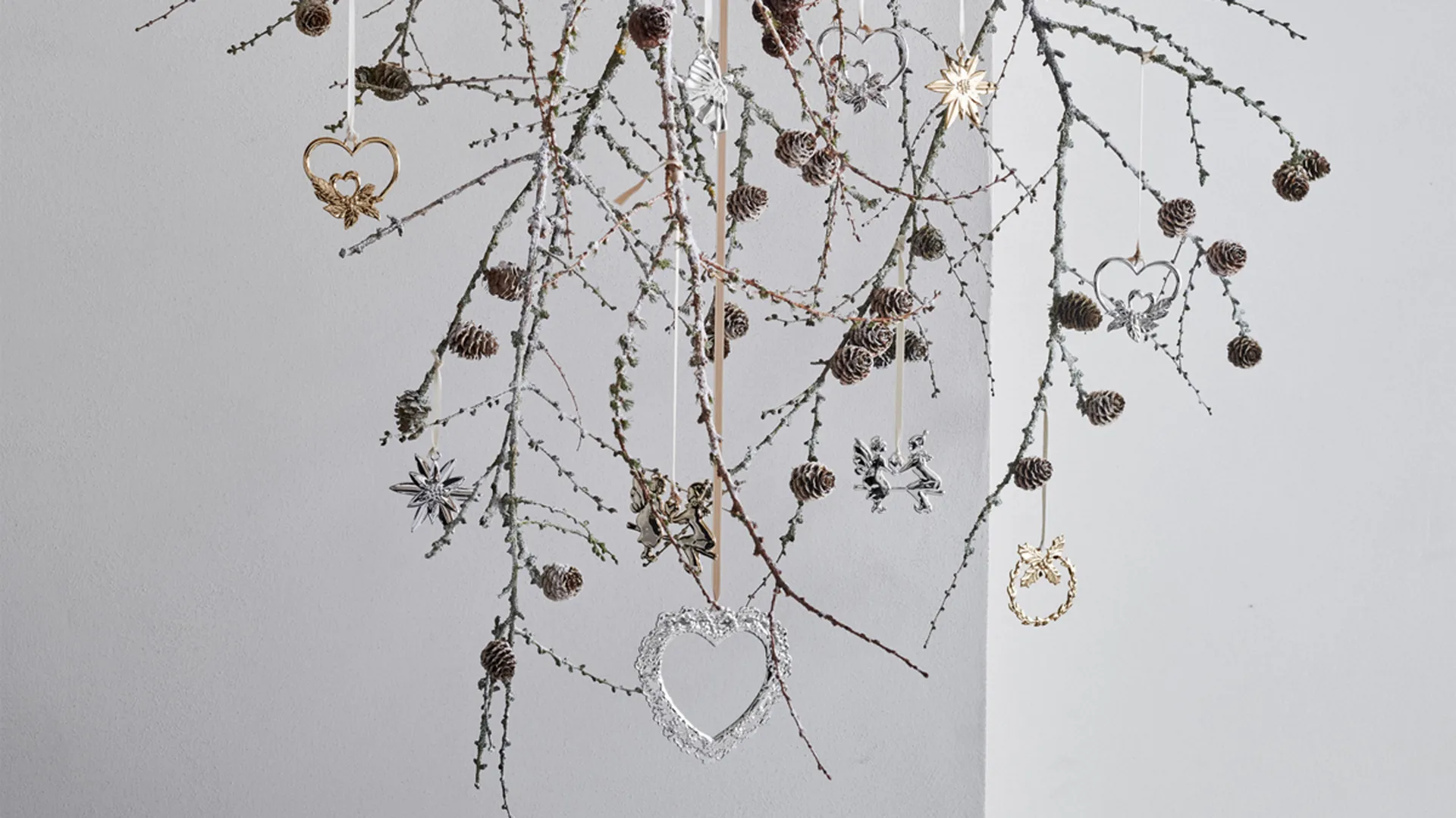 Karen Blixen Dubbelhjärta julhänge, Förgylld Rosendahl