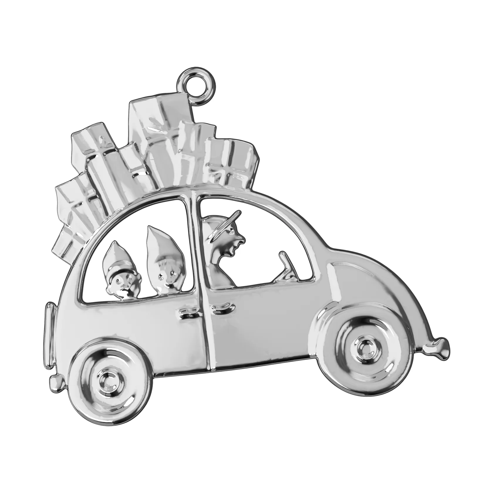 Karen Blixen julbil julhänge 6,5 cm, Försilvrad Rosendahl