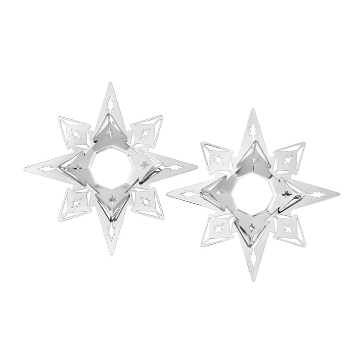 Karen Blixen ljusmanschett stjärna 3 cm 2-pack, Försilvrad Rosendahl