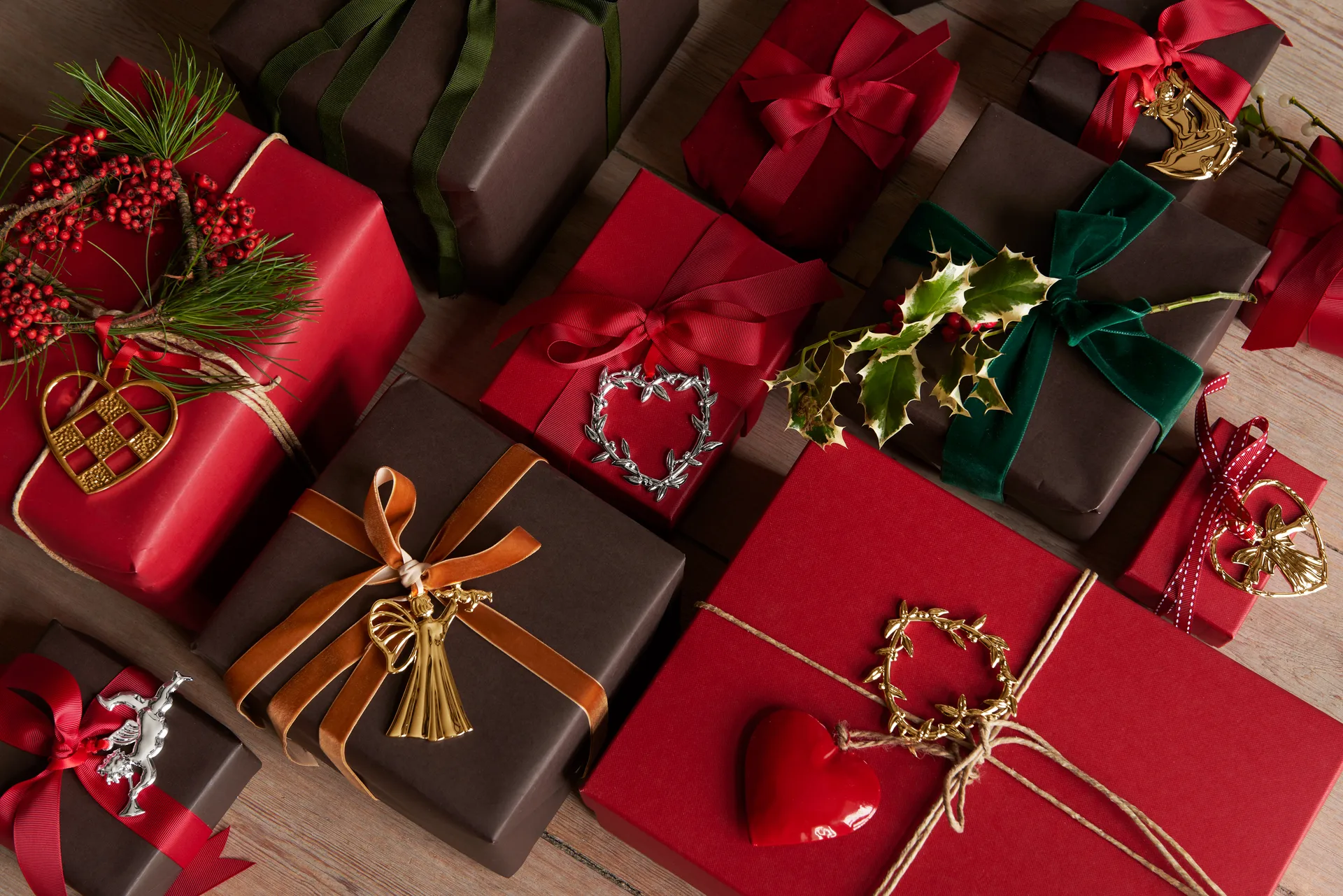 Karen Blixen mistel hjärta julhänge 7 cm, Försilvrad Rosendahl