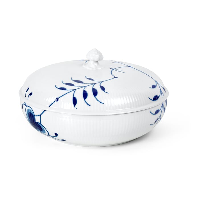 Blå Mega Riflet skål med lock, 130 cl Royal Copenhagen