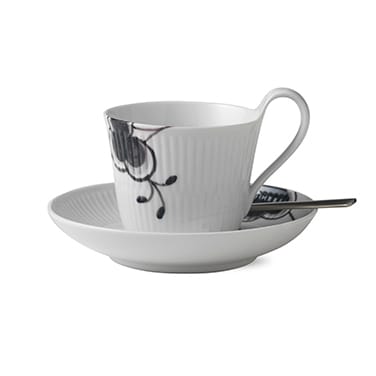 Black Fluted Mega kopp med fat 2 - 25 cl-högt handtag - Royal Copenhagen