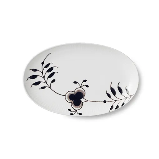 Black Fluted Mega ovalt fat, 23 cm Royal Copenhagen