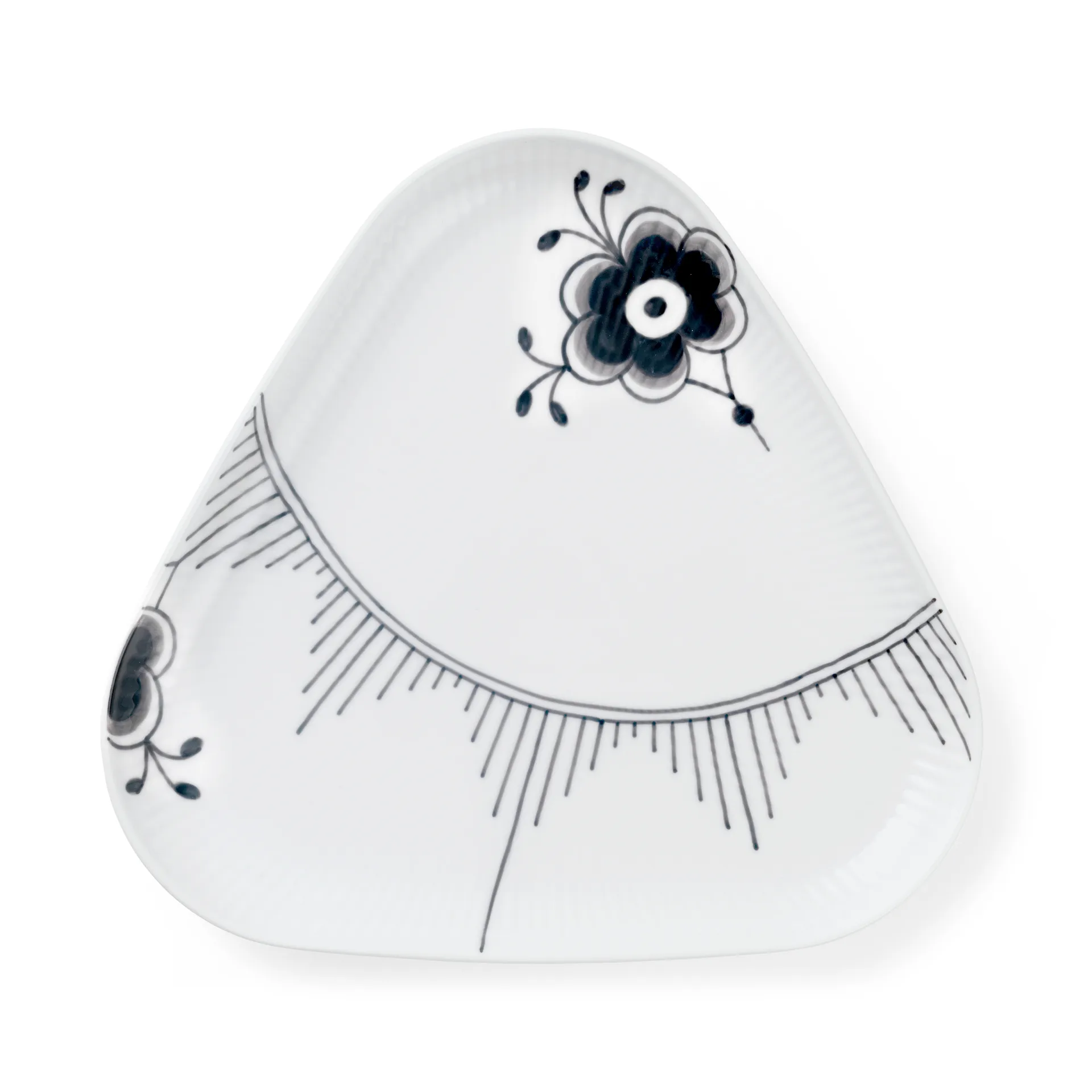 Black Fluted Mega serveringsset 4 delar, Svart-vit Royal Copenhagen