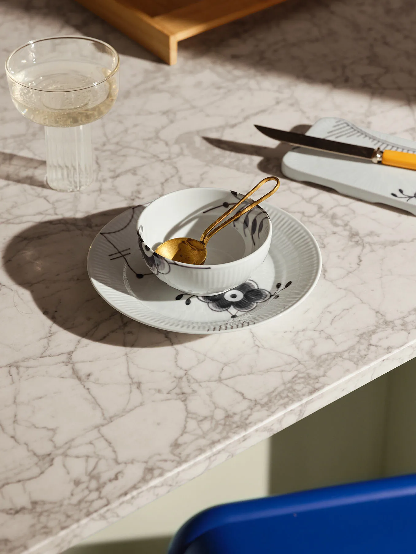 Black Fluted Mega skål, Ø11,5 cm Royal Copenhagen