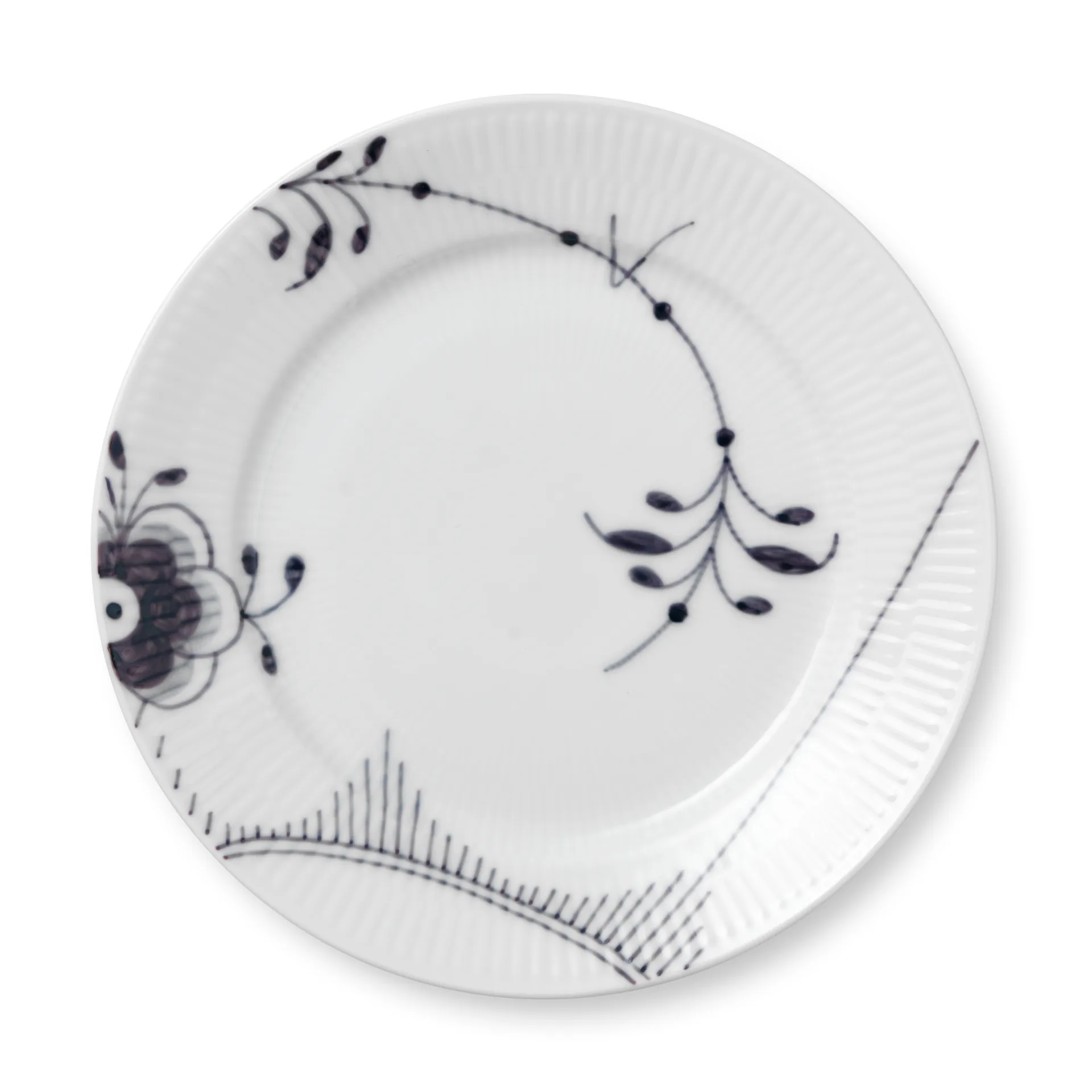 Black Fluted Mega tallrik 2, Ø 22 cm Royal Copenhagen