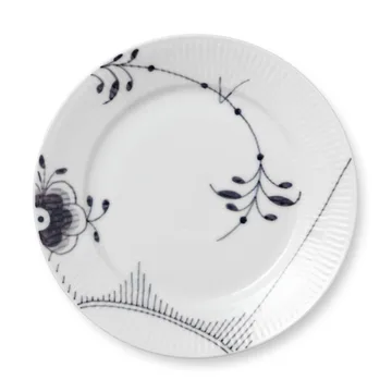 Black Fluted Mega tallrik 2 - Ø 22 cm - Royal Copenhagen