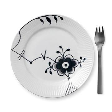 Black Fluted Mega tallrik 6 - Ø 19 cm - Royal Copenhagen