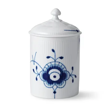 Blue Fluted Mega burk med lock - 16 cm - Royal Copenhagen