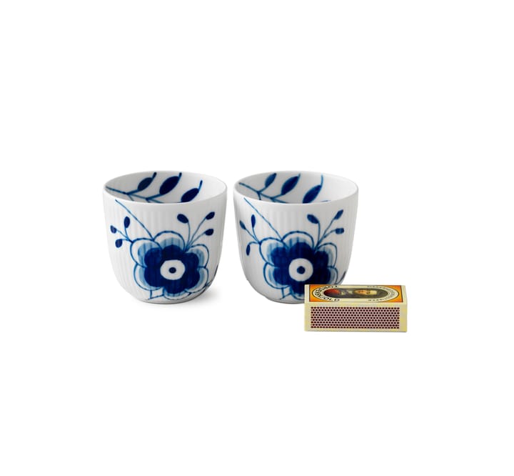 Blue Fluted Mega ljuslykta 2-pack, 6 cm Royal Copenhagen