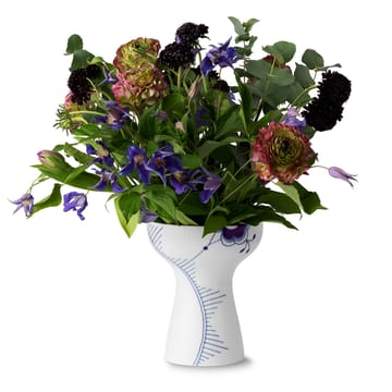 Blue Fluted Mega öppen vas - 19 cm - Royal Copenhagen