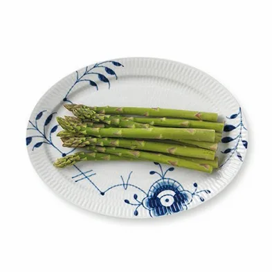 Blue Fluted Mega ovalt fat 7, 28 cm Royal Copenhagen