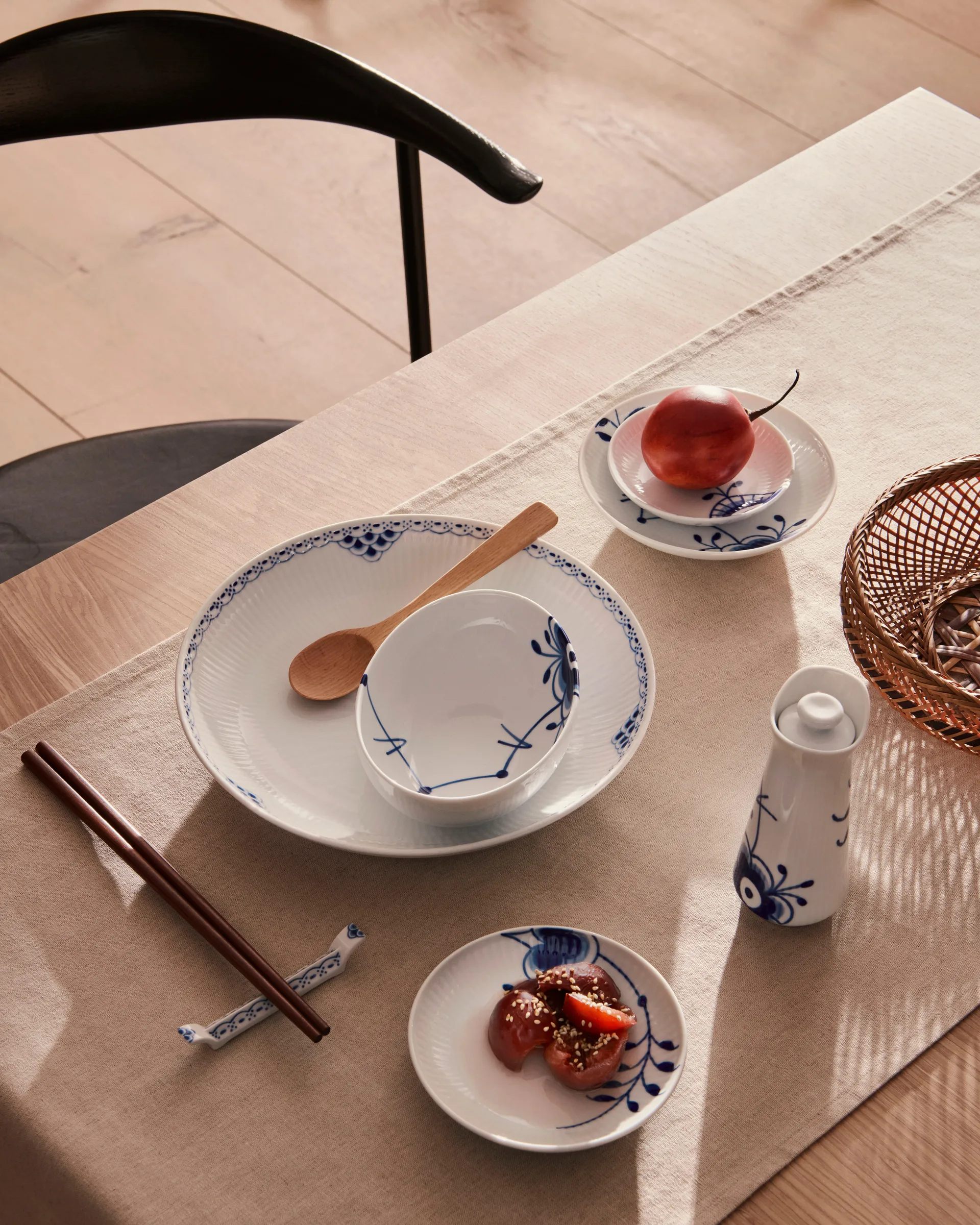 Blue Fluted Mega såskanna med lock 0,33 L, White-blue Royal Copenhagen