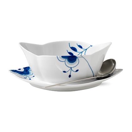 Blue Fluted Mega såsskål med fat, 55 cl Royal Copenhagen