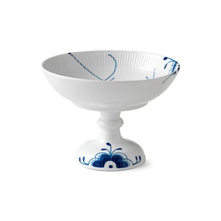 Blue Fluted Mega skål på fot - 15 cm - Royal Copenhagen