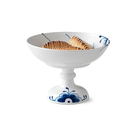 Blue Fluted Mega skål på fot, 15 cm Royal Copenhagen