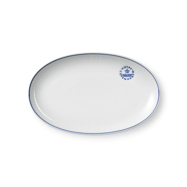 Blueline assiett oval 23 cm - Vit-blå - Royal Copenhagen