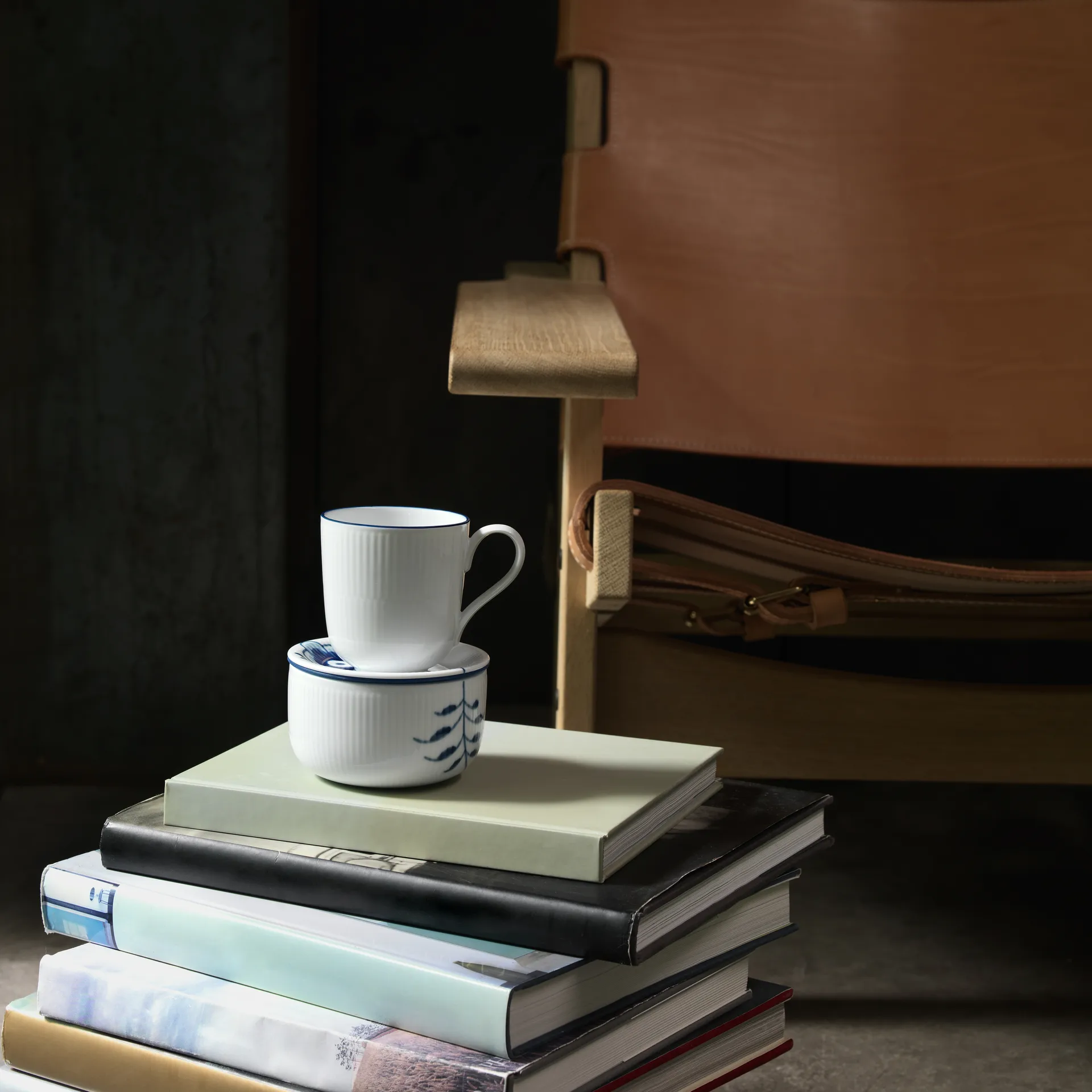 Blueline mugg 28 cl 2-pack, Vit-blå Royal Copenhagen