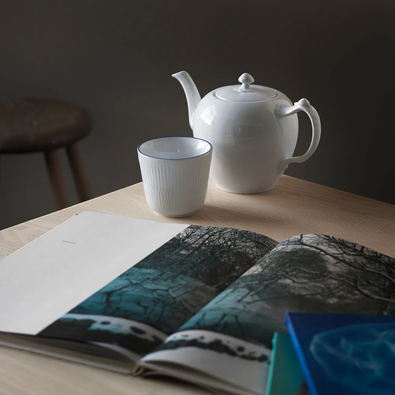 Blueline termomugg 26 cl, Vit-blå Royal Copenhagen