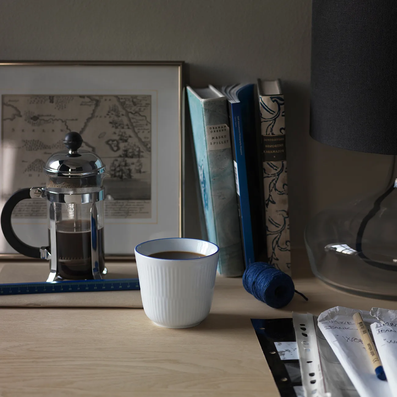 Blueline termomugg 26 cl, Vit-blå Royal Copenhagen