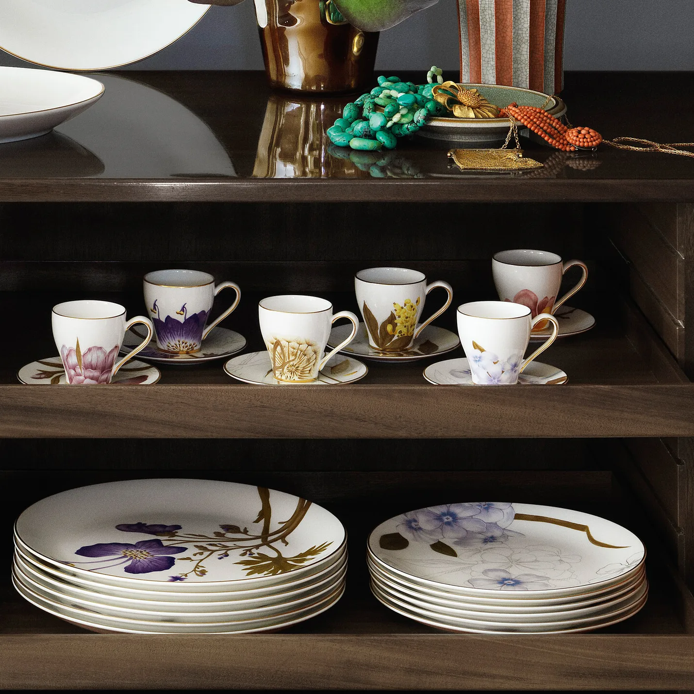 Flora espressokopp med fat 6-pack, 10 cl Royal Copenhagen