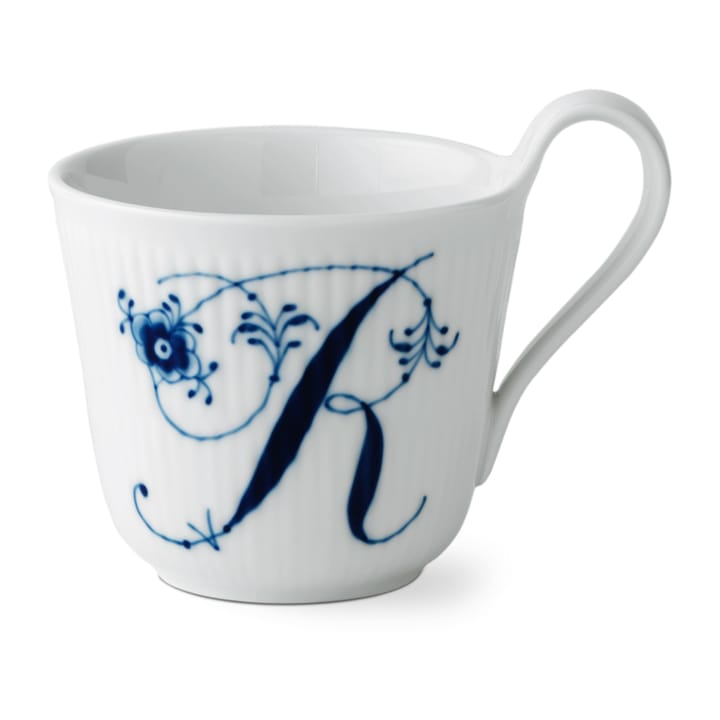 Musselmalet räfflat Alphabet mugg 33 cl - R - Royal Copenhagen