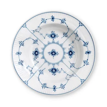 Musselmalet räfflat djup tallrik med bräm - Ø17 cm - Royal Copenhagen