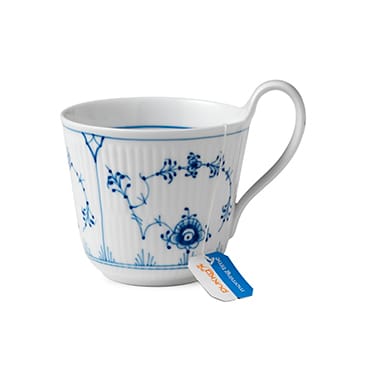 Musselmalet räfflat mugg, 33 cl-högt handtag Royal Copenhagen