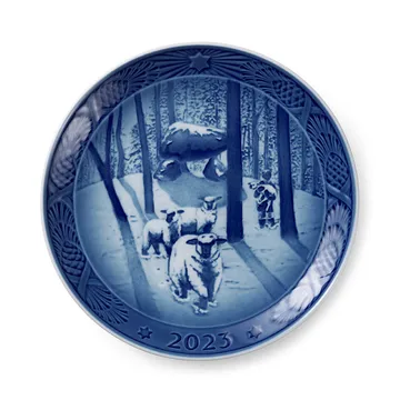 Royal Copenhagen Collectibles jultallrik 2023 - Jultid i skogen Ø18 cm - Royal Copenhagen