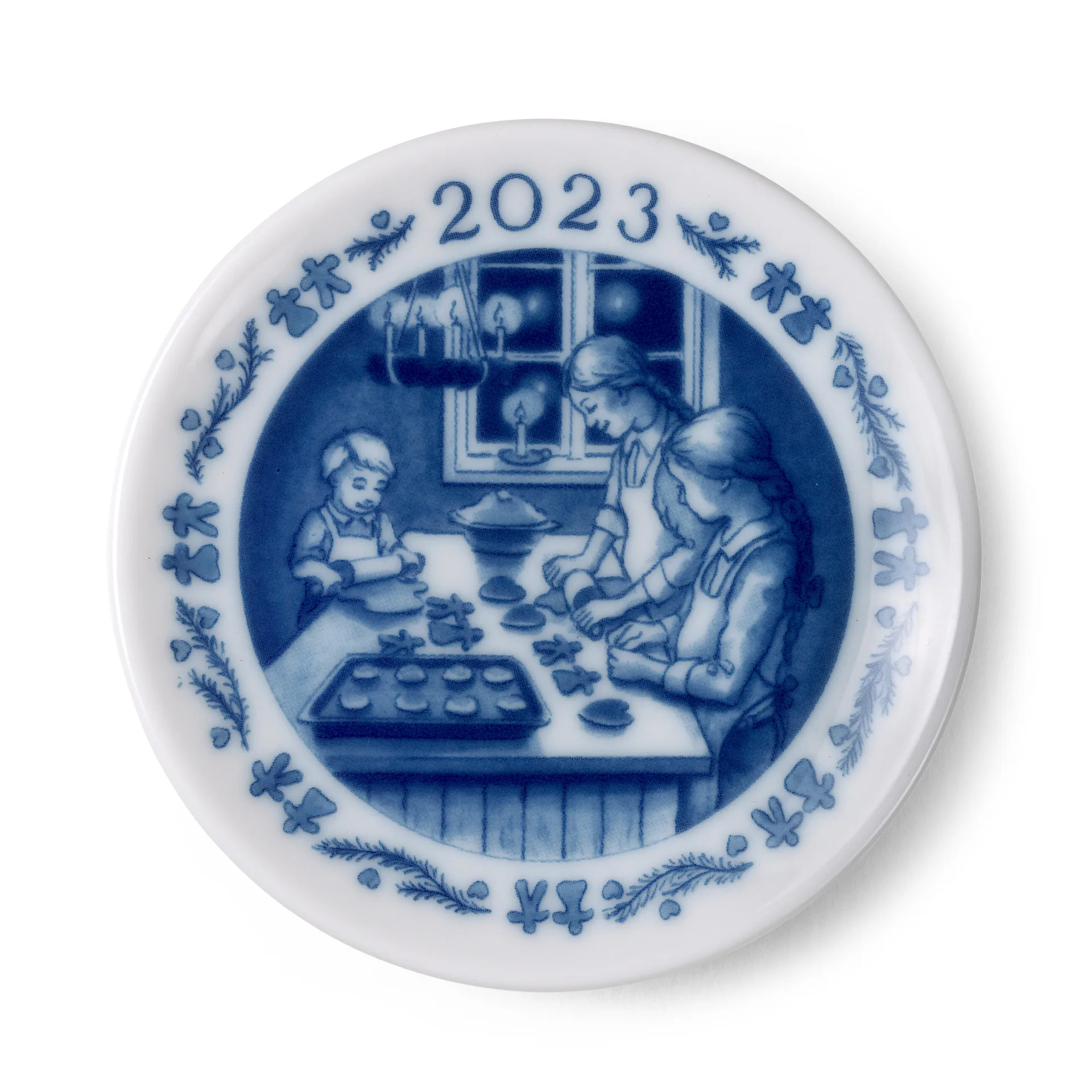 Royal Copenhagen Collectibles plakett 2023, Julbak 8,5 cm Royal Copenhagen