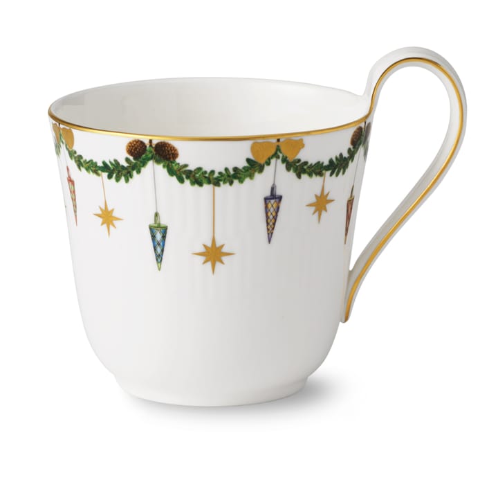 Star Fluted Christmas kopp med högt handtag, 33 cl Royal Copenhagen