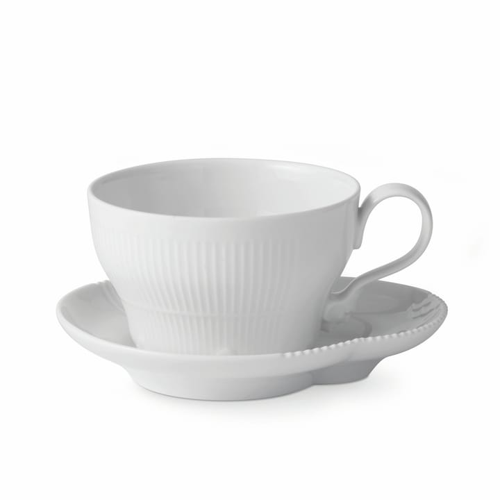 White Elements kopp med fat 26 cl, 26 cl Royal Copenhagen