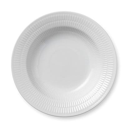 White Fluted djup tallrik med kant, Ø 21 cm Royal Copenhagen