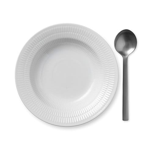 White Fluted djup tallrik med kant, Ø 21 cm Royal Copenhagen