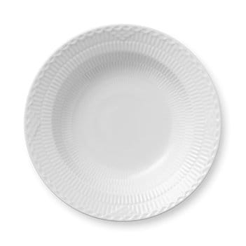 White Fluted Half Lace djup tallrik, Ø21 cm Royal Copenhagen