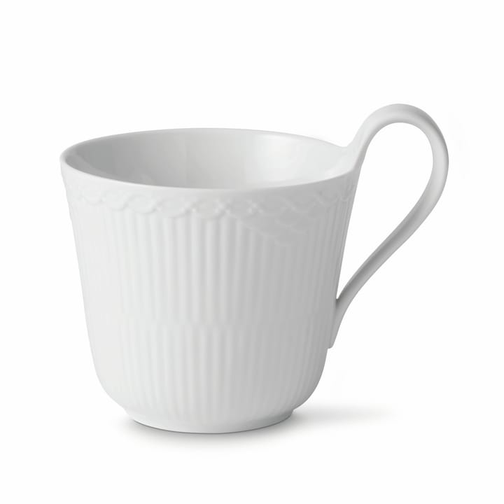 White Fluted Half Lace kopp med högt handtag, 33 cl Royal Copenhagen