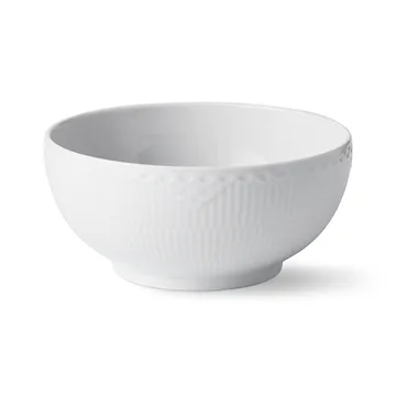 White Fluted Half Lace skål 18cm - Vit - Royal Copenhagen
