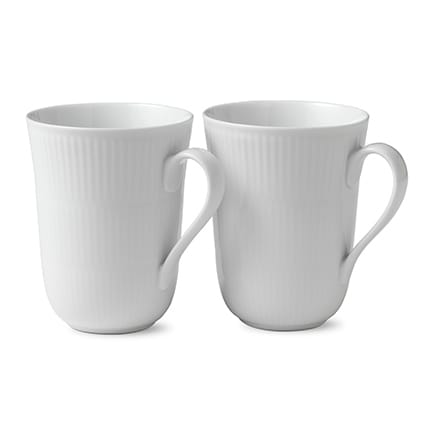 White Fluted mugg 2-pack, 33 cl Royal Copenhagen