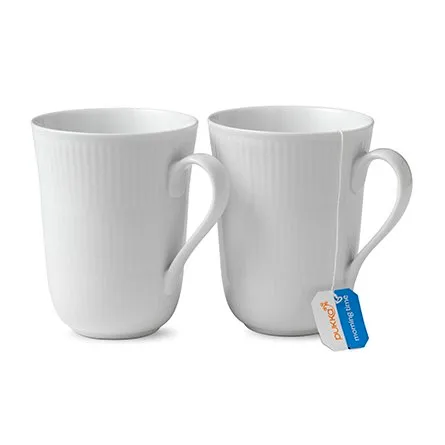 White Fluted mugg 2-pack, 33 cl Royal Copenhagen