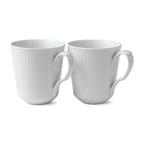 White Fluted mugg 2-pack - 37 cl - Royal Copenhagen