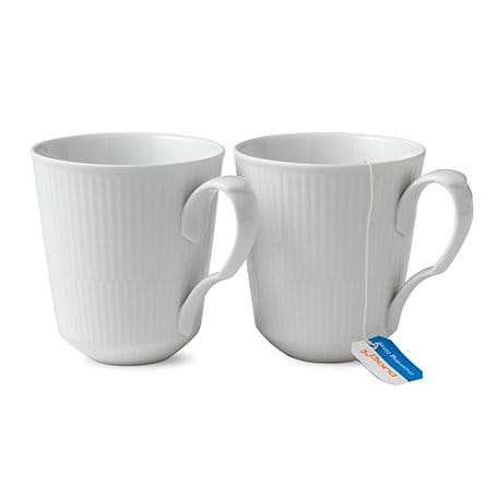 White Fluted mugg 2-pack, 37 cl Royal Copenhagen