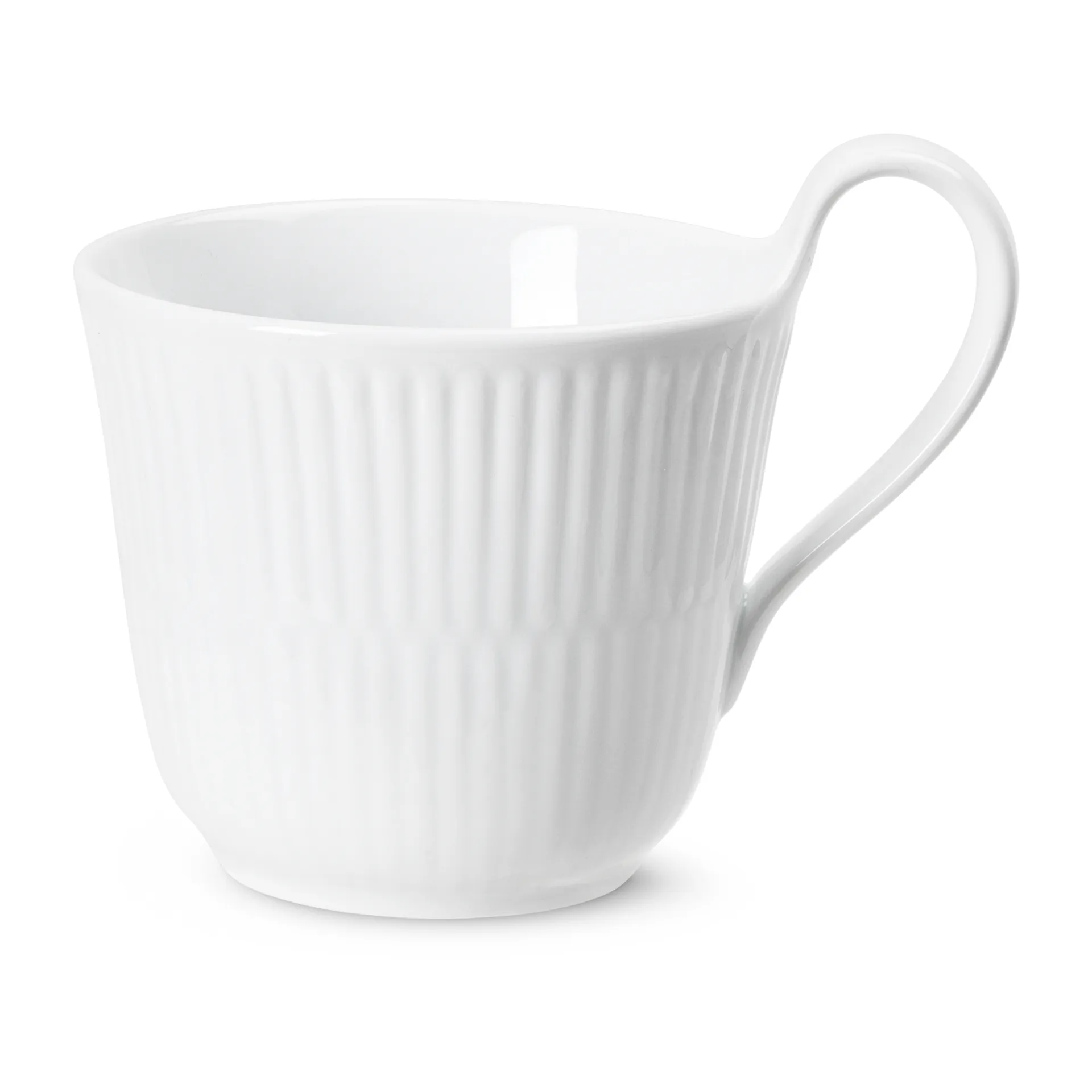 White Fluted mugg med högt handtag, 25 cl Royal Copenhagen