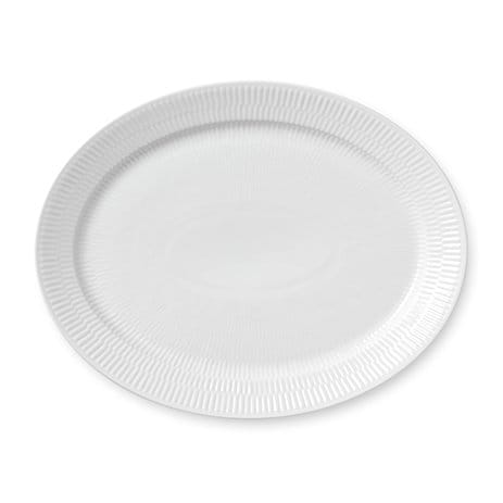 White Fluted ovalt fat, 33 cm Royal Copenhagen