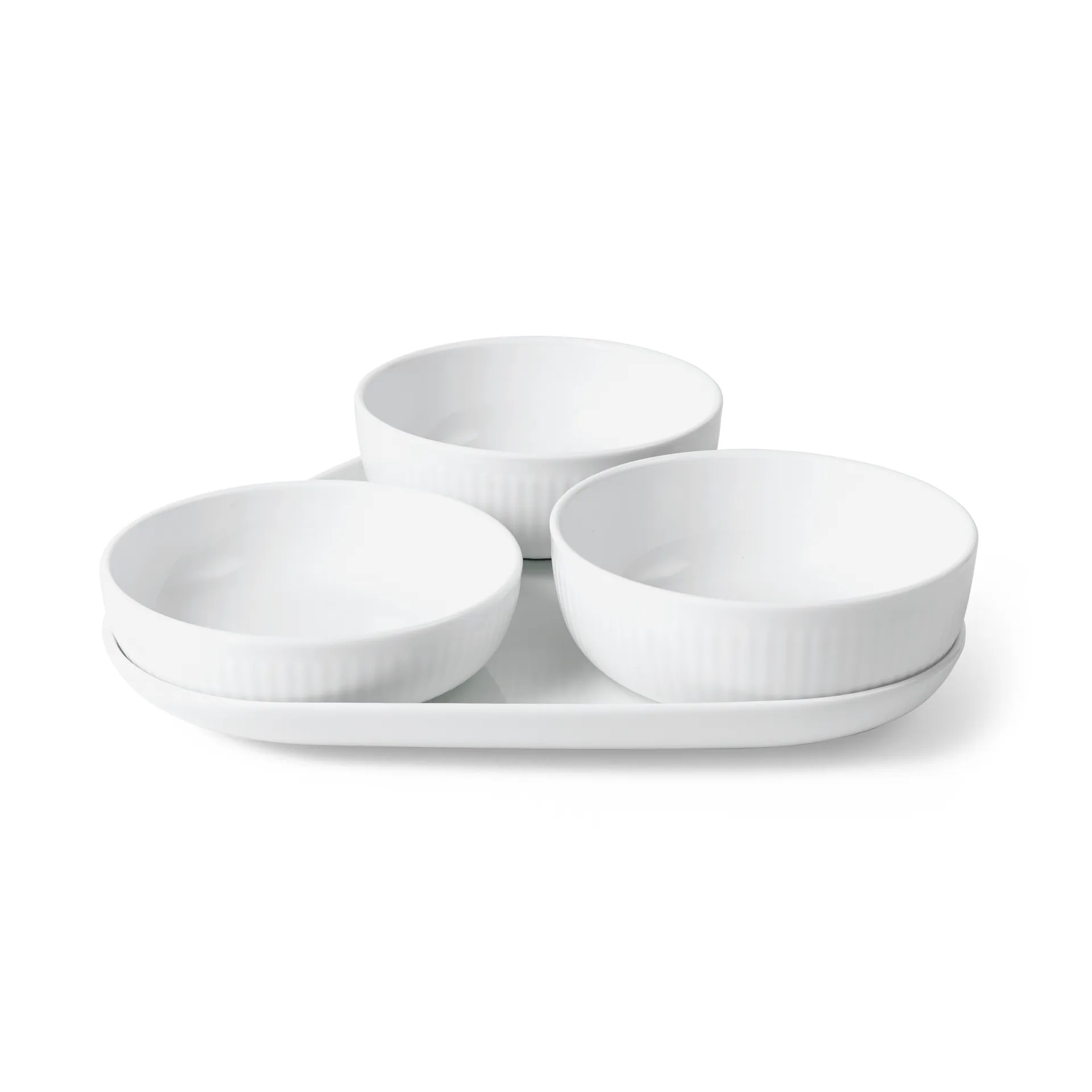 White Fluted serveringsset 4 delar, Vit Royal Copenhagen