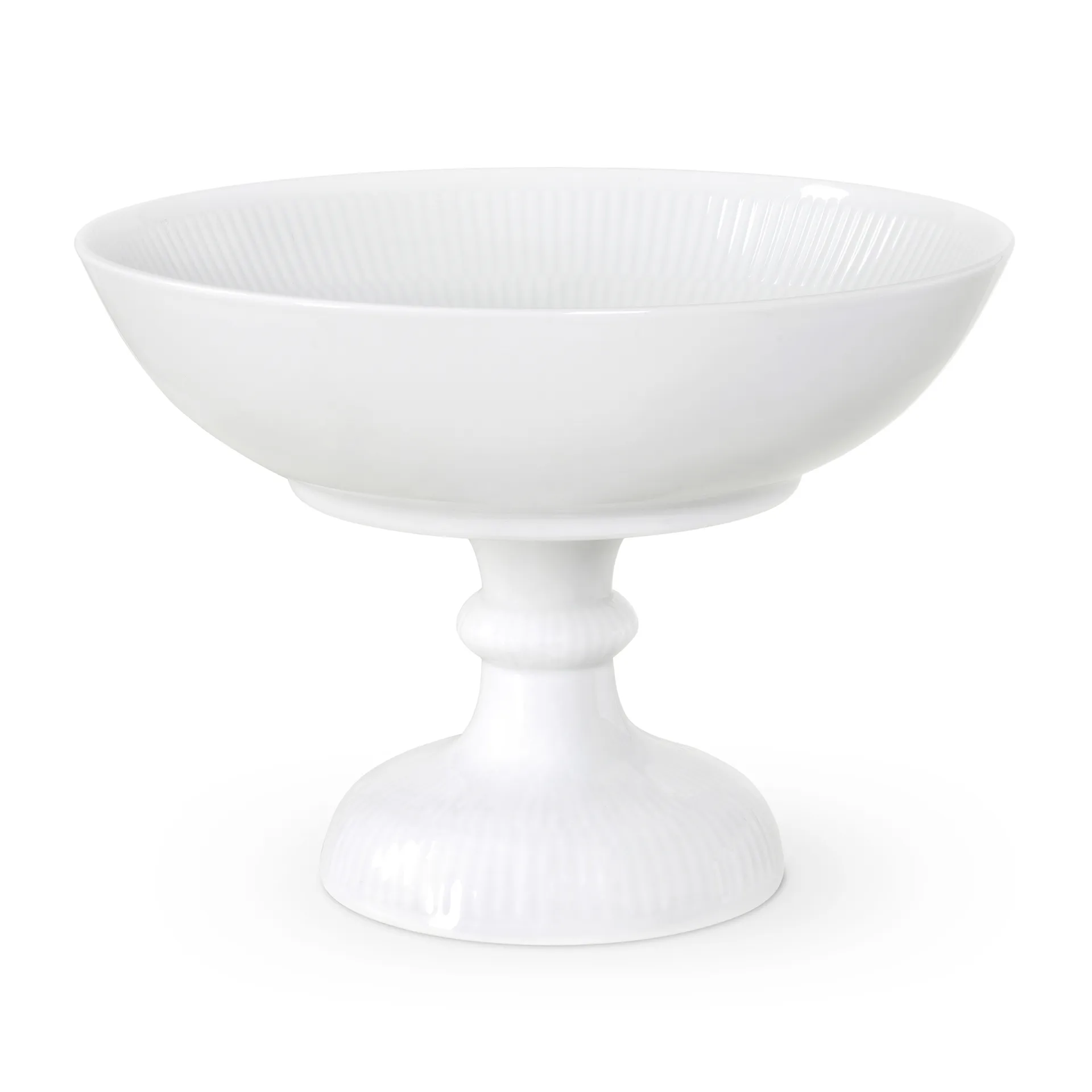 White Fluted skål på fot, Ø21 cm Royal Copenhagen