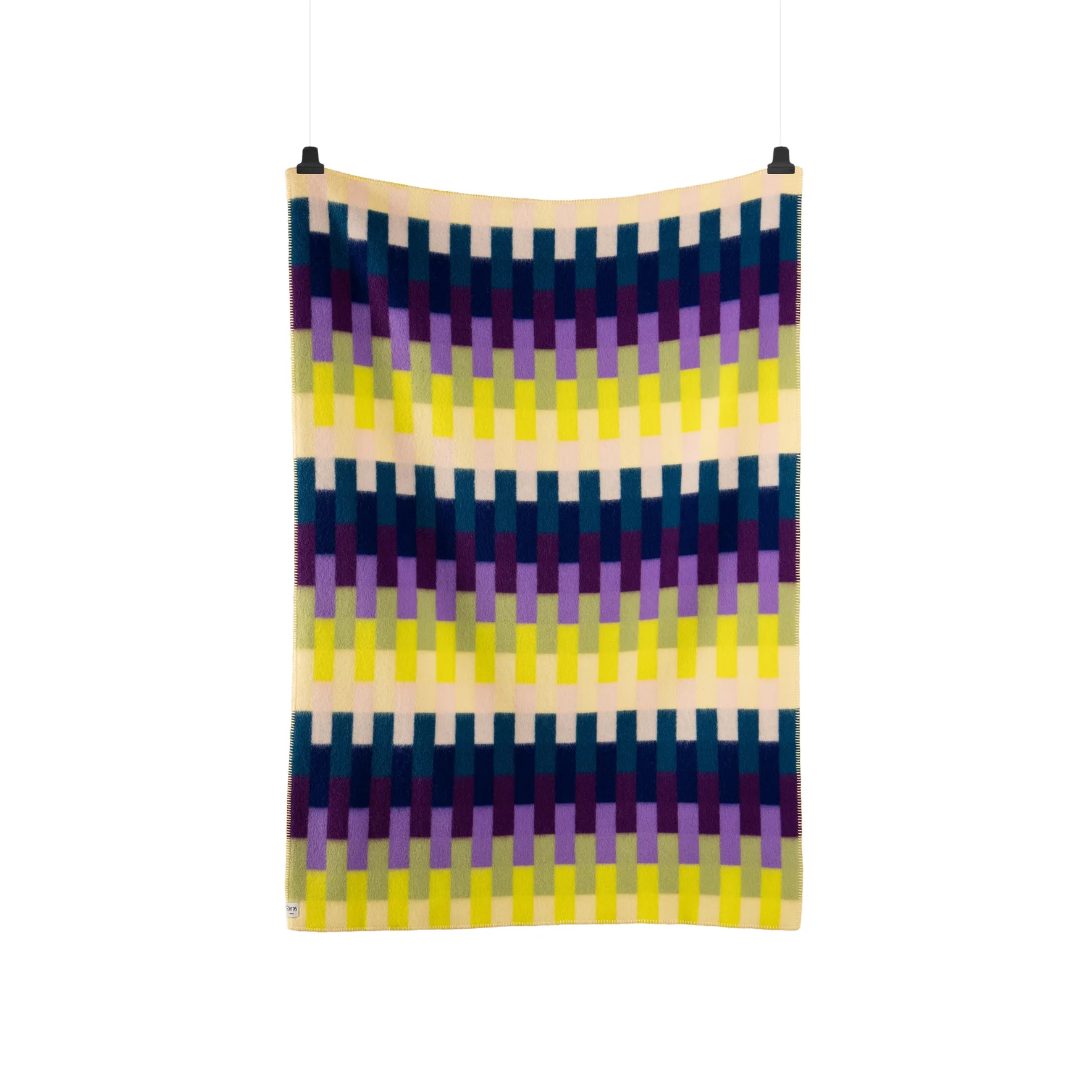 Åsmund bold filt 135x200 cm, Yellow-blue Røros Tweed