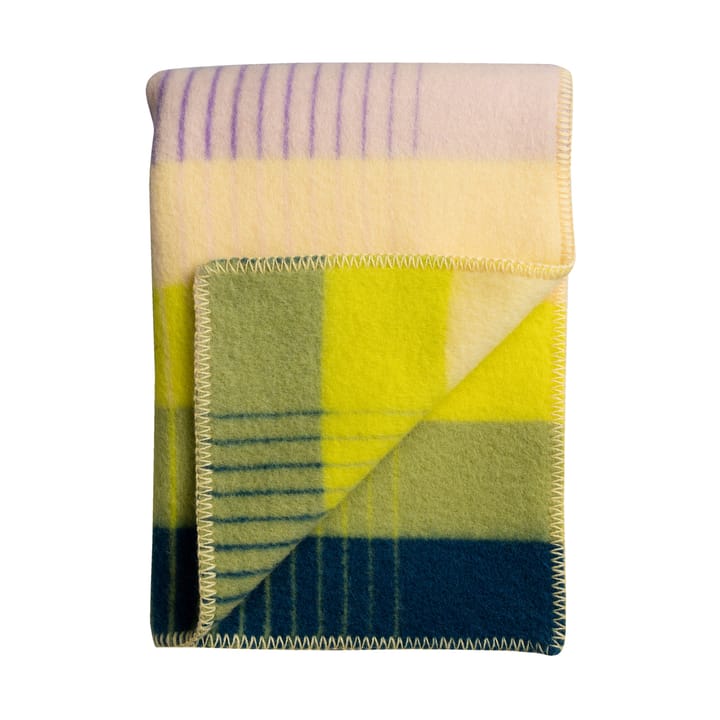 Åsmund gradient filt 135x200 cm - Yellow-blue - Røros Tweed