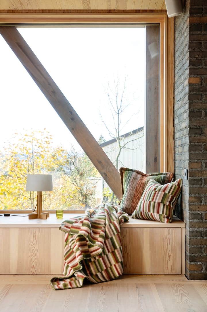 Ida filt 135x200 cm, Olive burgundy Røros Tweed