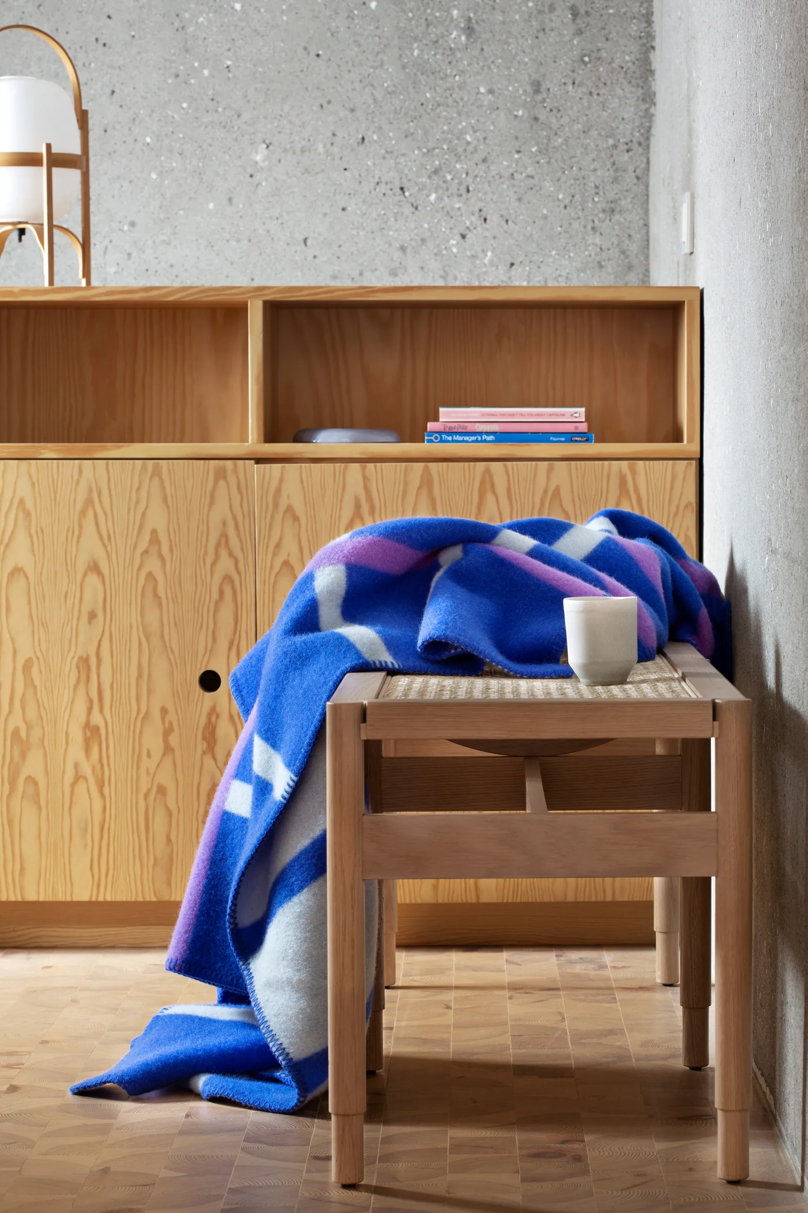 Knut filt 135x200 cm, Blue Røros Tweed