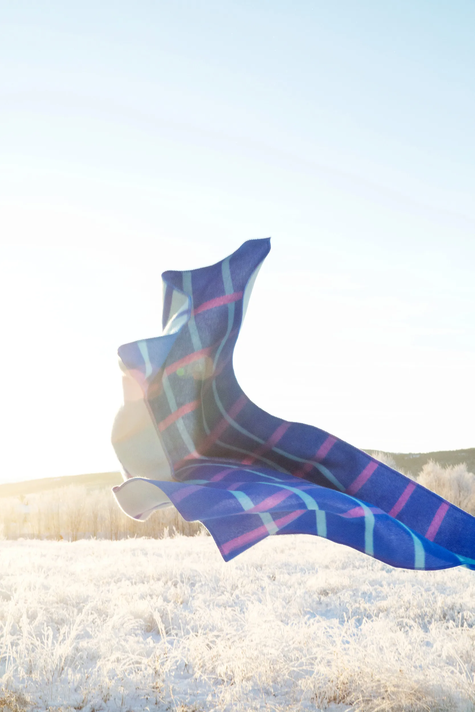 Knut filt 135x200 cm, Blue Røros Tweed